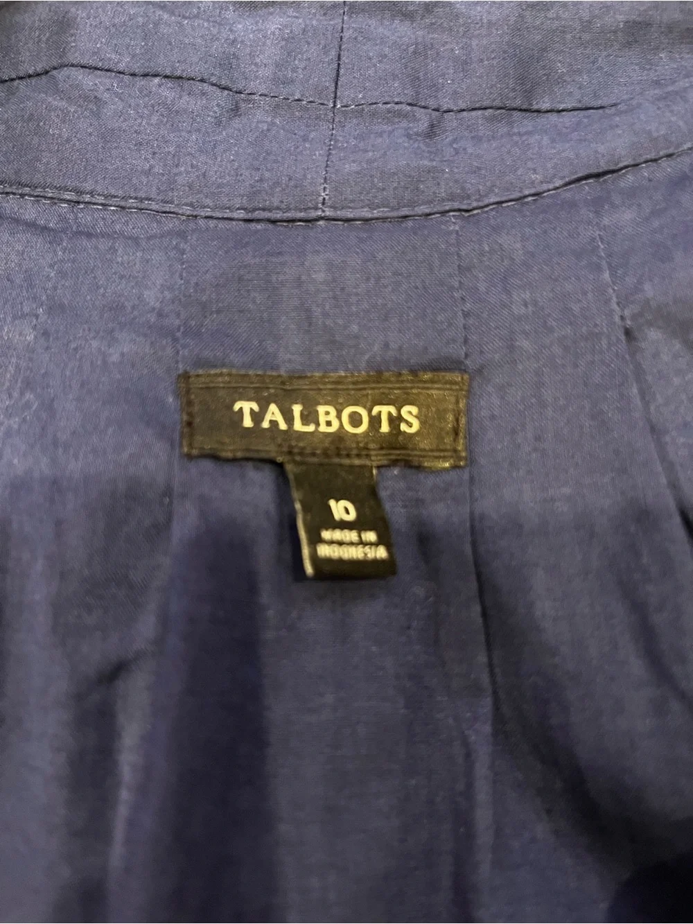 Talbots Navy and White Striped Halter Tie-Waist Midi Dress - Picture 7 of 8